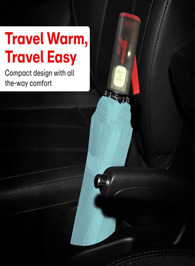 PRIME PICK مظلة برايم بيك للضوء الطبيعي، مظلة سفر أنيقة وصغيرة الحجم، مناسبة للشمس والمطر، خفيفة الوزن، مقاومة للرياح، متينة، تفتح وتغلق تلقائيًا، تصميم قابل للطي، مناسبة للرجال والنساء، لون أخضر فاتح - Image 4