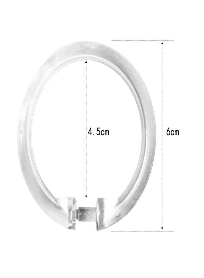Top-spring Shower Curtain Hooks Clear, 12pcs Plastic Shower Curtain Rings, Round O Rings Hook Hanger for Bathroom Shower Curtain Liner Window Rod - Image 2