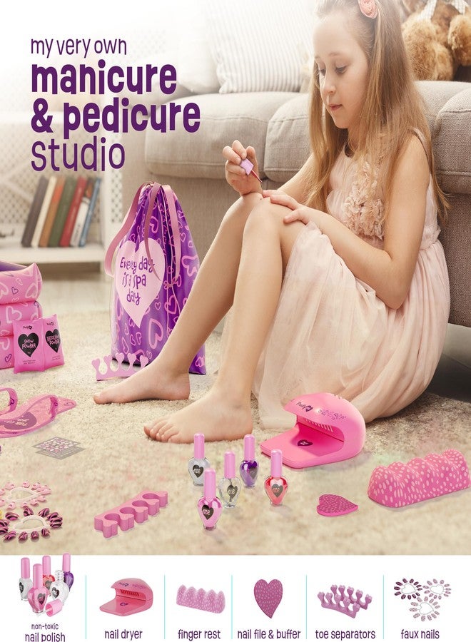Pretty Me Spa Day Kit for Girls - Kids Manicure Pedicure Gift Set for Ages 5 to 10 - Girl Gifts - Kid Foot and Nail Kits - 6 Years Old Birthday Ideas - Children Toys Age 6-8 5-7 - Image 3