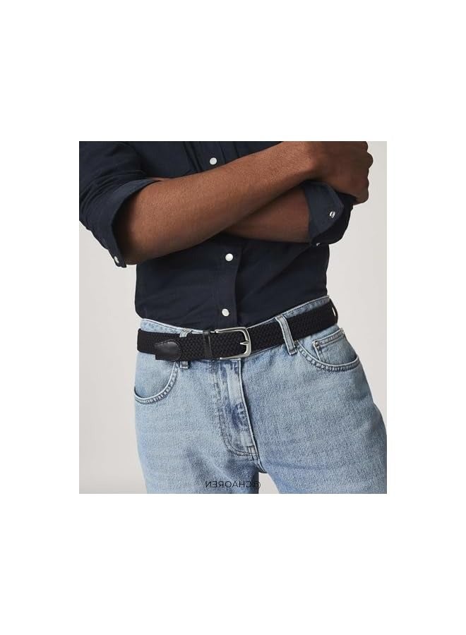 بروماس حزام جولف مضفر مرن للرجال، 2 عبوة من أحزمة مطاطية منسوجة كاجوال للرجال مقاس 46 بوصة، لبنطلون الجولف غير الرسمي - Image 4