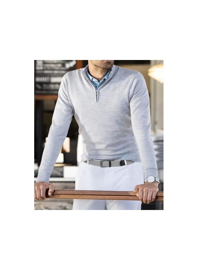 بروماس حزام جولف مضفر مرن للرجال، 2 عبوة من أحزمة مطاطية منسوجة كاجوال للرجال مقاس 46 بوصة، لبنطلون الجولف غير الرسمي - Image 5