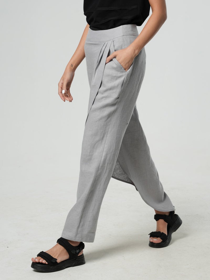 Metamorphoza Asymmetric Linen Pants - Image 4
