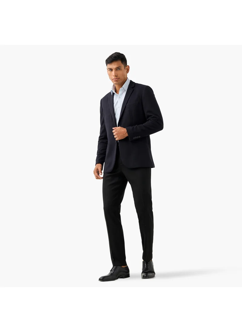 ايكونيك Iconic Textured Blazer with Button Closure and Front Pocket