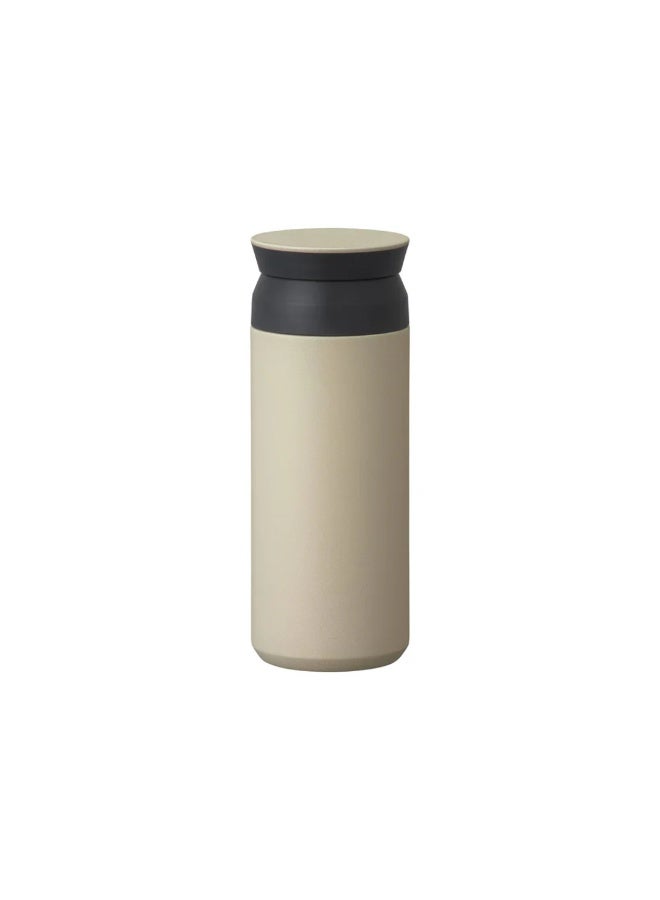 Travel Tumbler, Beige, 500ml Double Wall Vacuum Construction, Heat and Cold Retention