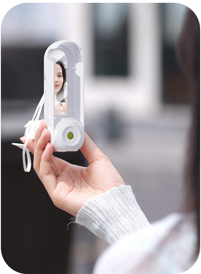 general Handheld Mini Fan With Makeup Mirror, 3 IN 1 USB Rechargeable Portable Fan [12-19 Working Hours] with Power Bank, Flashlight, Pocket Design for Travel/Summer/Concerts/Lash, Gifts for Women (White) - Image 3