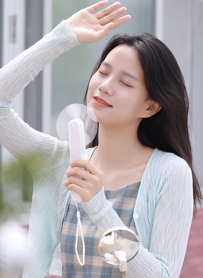 general Handheld Mini Fan With Makeup Mirror, 3 IN 1 USB Rechargeable Portable Fan [12-19 Working Hours] with Power Bank, Flashlight, Pocket Design for Travel/Summer/Concerts/Lash, Gifts for Women (White) - Image 5