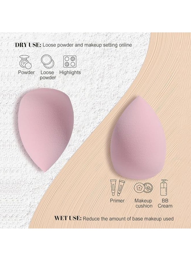 Makeup Sponge & Triangle Puff Set Pink for Mini Detailed Application Foundation Concealer Soft Pearl Cotton Sponge Pack of 14 - Image 2