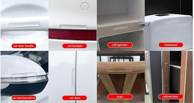 MVM Enterprise Wall Protector Rubber Stopper use for Home Kitchen Bedroom Clear Round Door Self Adhesive Guard from Doors Handle Door Stop Stick On Cabinet Furniture Corner Refrigerator 10 pcs - Image 2
