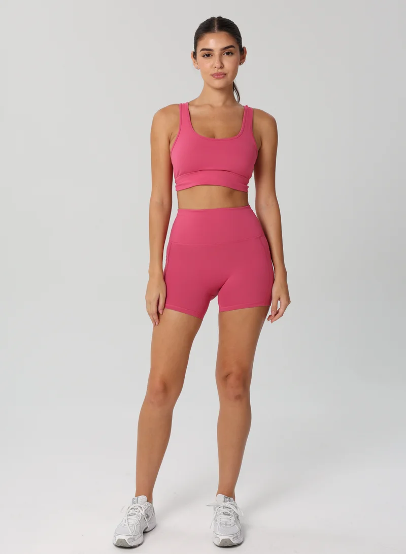 Mohuki Hot Pink Levi Side Pocket Shorts for Women | Best Price UAE