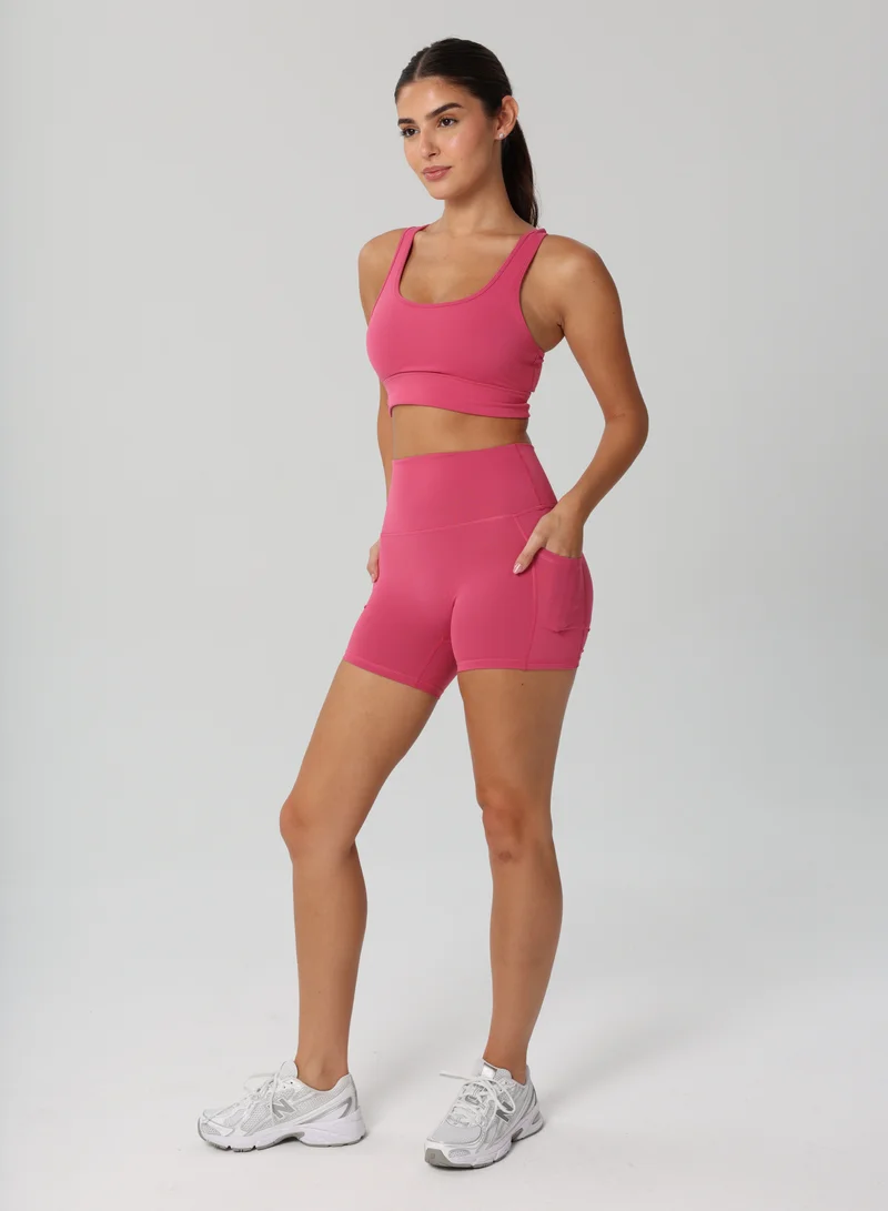 Mohuki Hot Pink Levi Side Pocket Shorts for Women | Best Price UAE