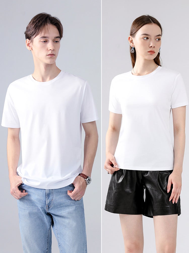 Summer Light Book genuine goods Supi Horse Cotton T-shirt Men's Short-sleeved Slim-fit White Crewneck Youth All-match Half-sleeved Top - Image 4