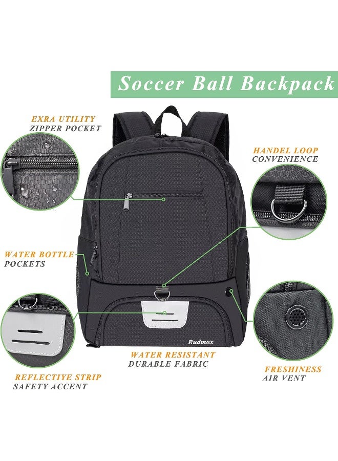 Rudmox Rudmox Soccer Ball Bag-Backpack for Basketball, Volleyball with Cleat Shoes and Ball Compartment for Sports Team, Training - Image 4