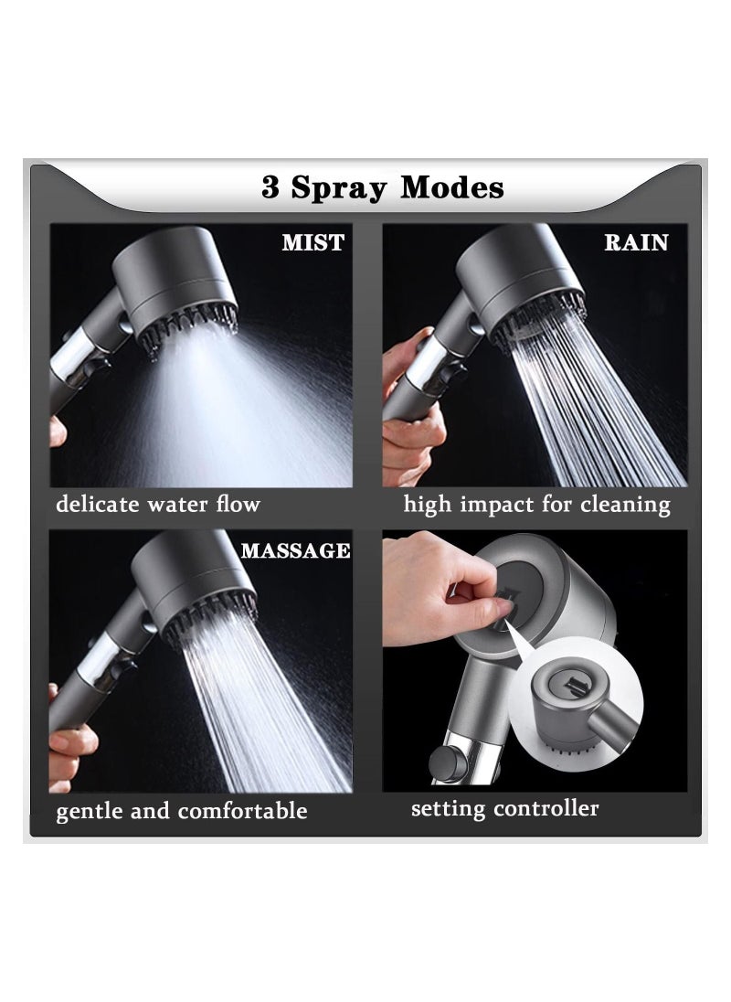 Arabest Shower Head Powerful Flow with Filter, Shower Head High Pressure Water Saving Spray with 3 Modes and Water Stop Button Massage Showerhead for Adults Children Pets Home, and Gym Use  - Image 3