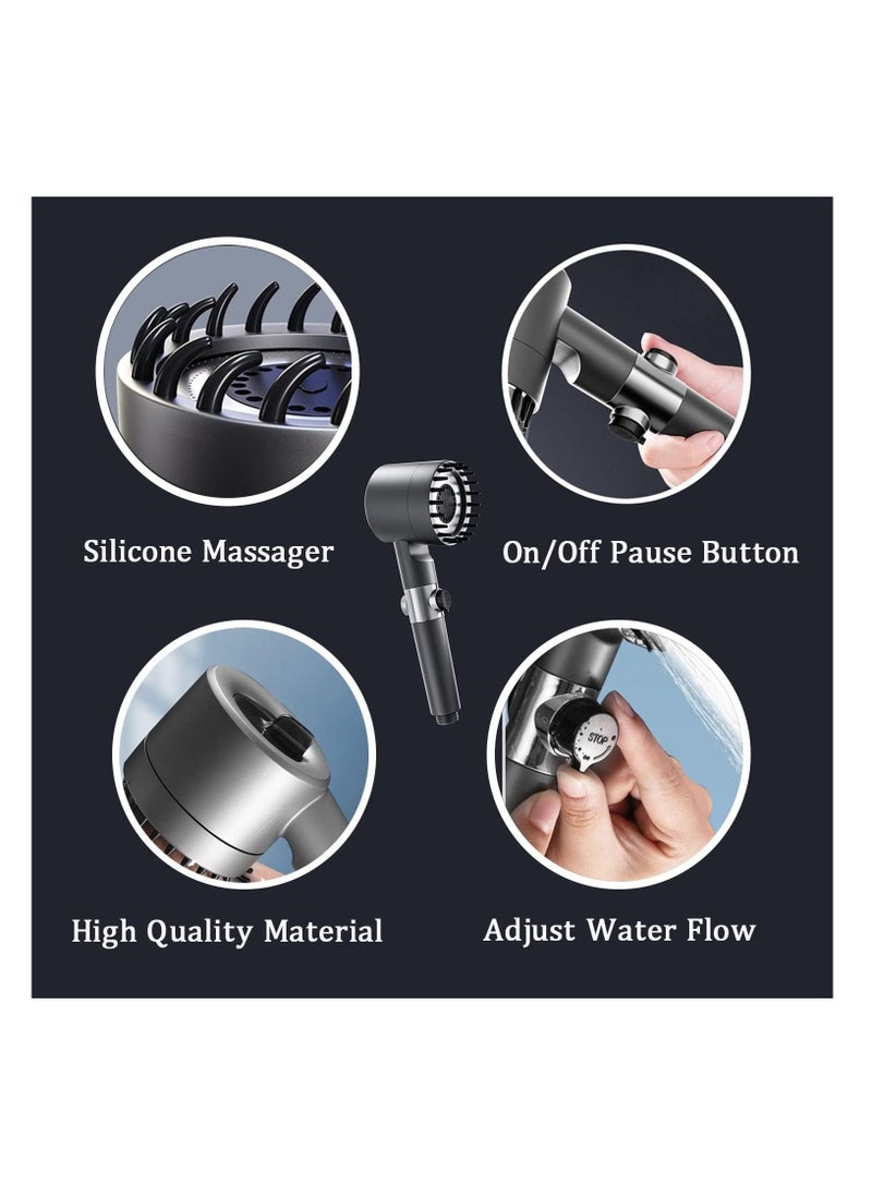 Arabest Shower Head Powerful Flow with Filter, Shower Head High Pressure Water Saving Spray with 3 Modes and Water Stop Button Massage Showerhead for Adults Children Pets Home, and Gym Use  - Image 4