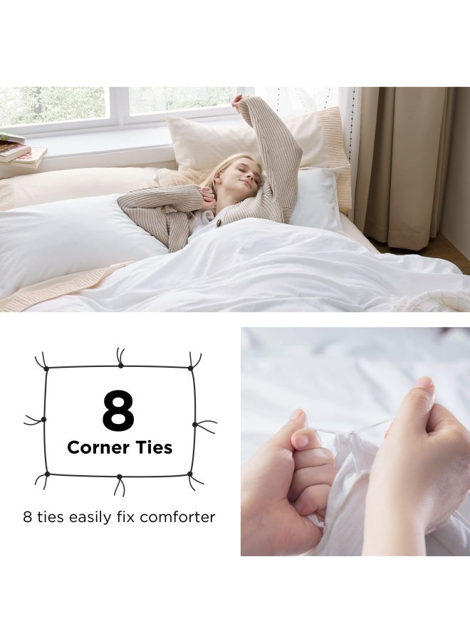 Bedsure White Duvet Cover Queen Size Soft Prewashed Queen Duvet Cover Set 3 Pieces 1 Duvet Cover 90X90 Inches With Zipper Closure And 2 Pillow Shams  - Image 4