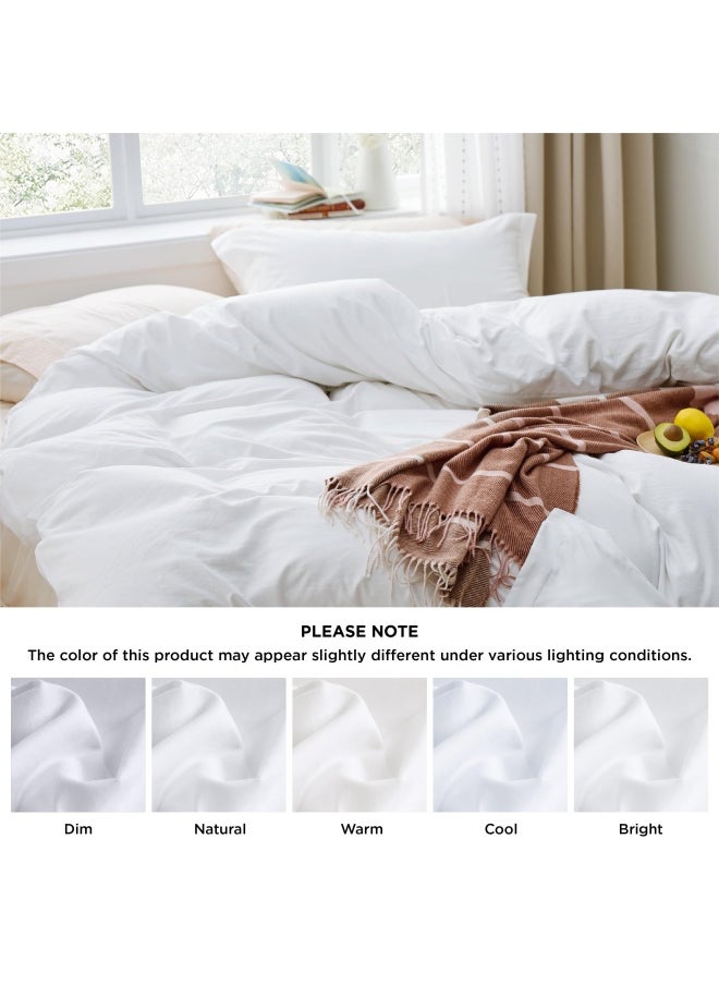 Bedsure White Duvet Cover Queen Size Soft Prewashed Queen Duvet Cover Set 3 Pieces 1 Duvet Cover 90X90 Inches With Zipper Closure And 2 Pillow Shams  - Image 5
