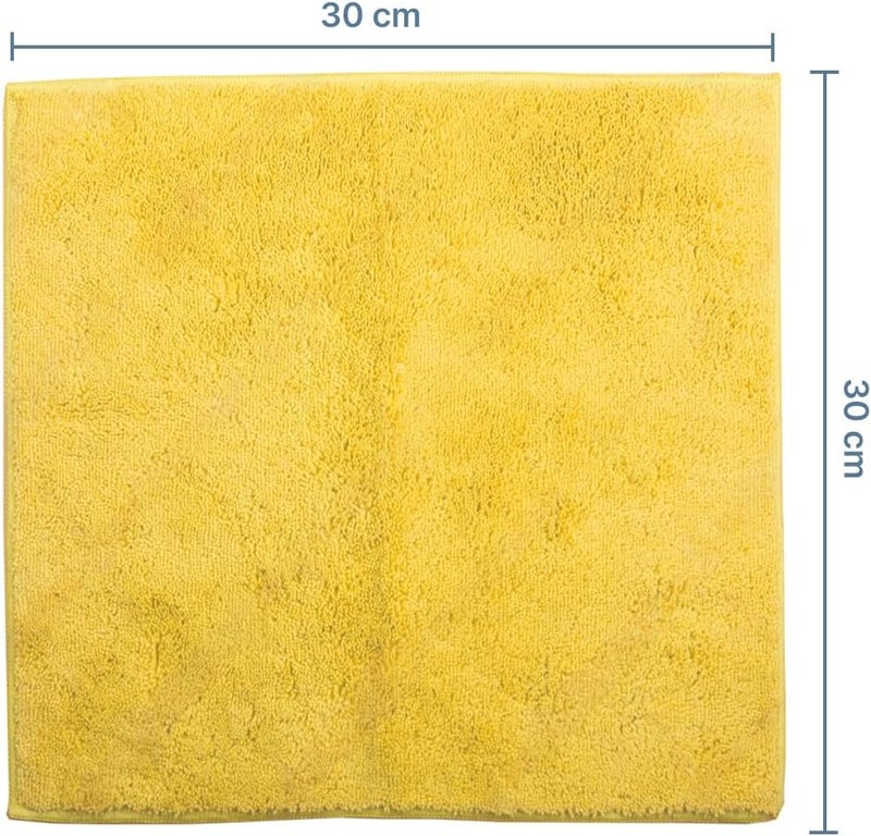 delka Microfibre Cleaning Cloths - Multi-Purpose, Ultra Soft & Lint-Free, 12 Pack (Yellow) - Image 2