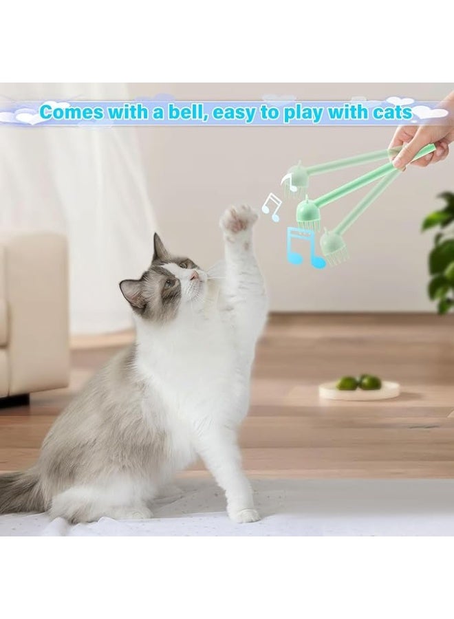 BIGTHREE Cat Massage Brush, Grooming Brush for Pet, Cat Comb, Cat Brush with Bell, Delicate and Compact, Strong and Durable, Removes Loose Fur, Suitable for Small to Medium Cats, Green. - Image 4