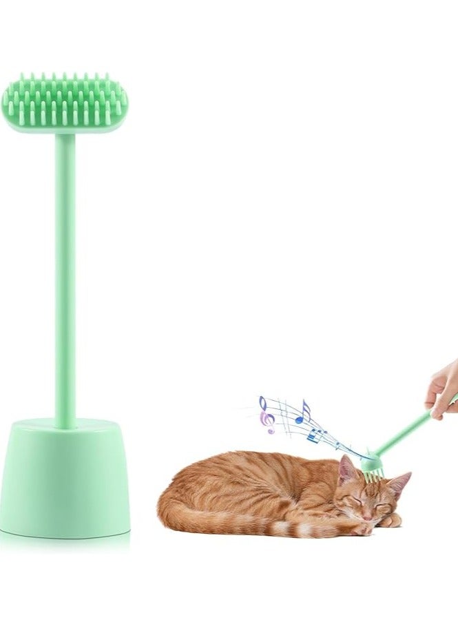 BIGTHREE Cat Massage Brush, Grooming Brush for Pet, Cat Comb, Cat Brush with Bell, Delicate and Compact, Strong and Durable, Removes Loose Fur, Suitable for Small to Medium Cats, Green. - Image 1