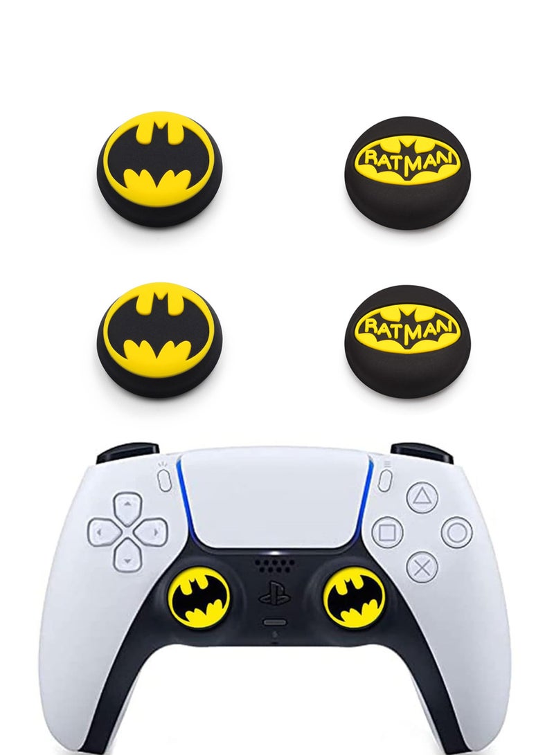 Batman-Themed PS5/PS4 Joystick Cap, 4-Piece Set Anti-Slip Thumb Grip for Controller - Image 1