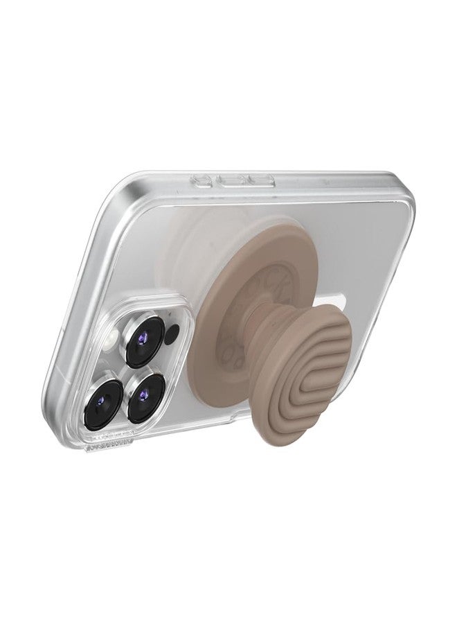 PopSockets Phone Grip for MagSafe with Kickstand, Magnetic Stand, Swappable Top, Secure Hold for iPhone MagSafe Cases, Phone & Tablet Grip, Cute PopSockets - Curves Latte - Image 2
