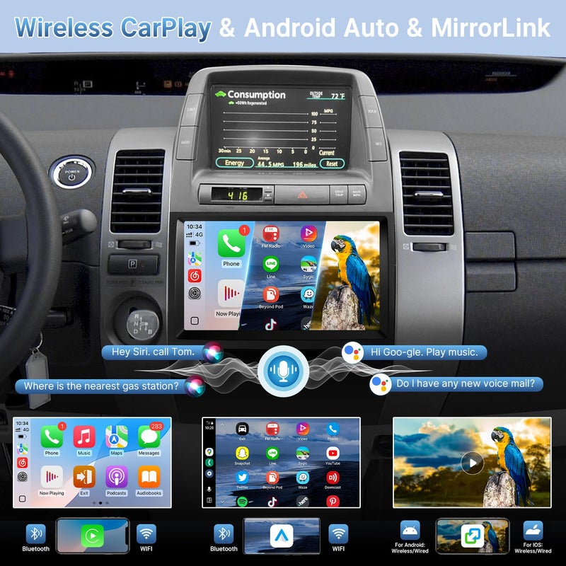 Leadfan Android 12 Car Radio for (JBL Version) Toyota Prius 2004 2005 2006 2007 2008 2009 Upgrade with Wireless Carplay/Android Auto, 9 Inch Screen GPS/Bluetooth/SWC/Backup Camera - Image 3