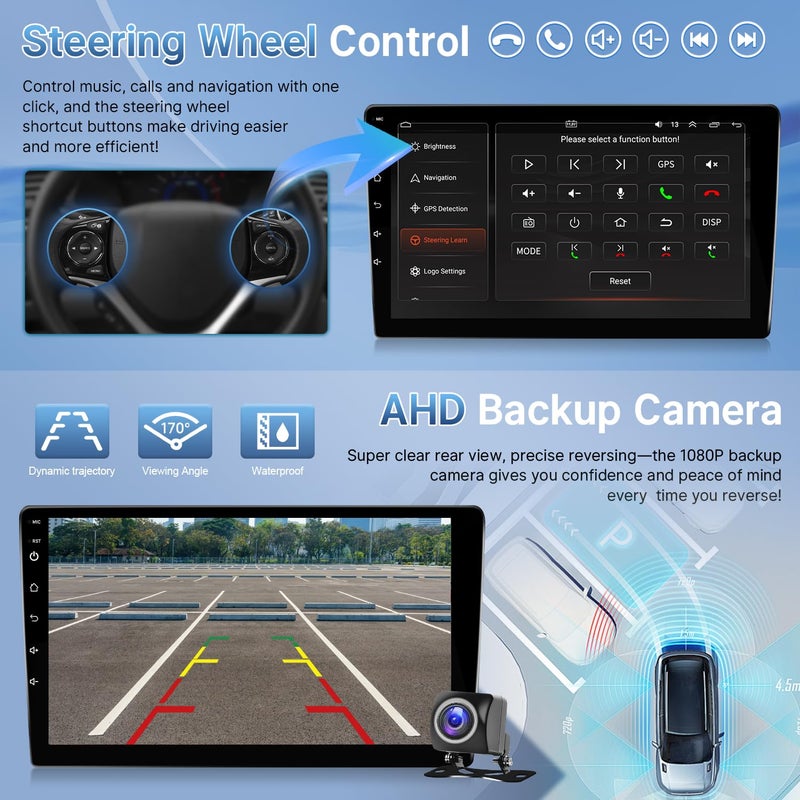 Leadfan Android 12 Car Radio for (JBL Version) Toyota Prius 2004 2005 2006 2007 2008 2009 Upgrade with Wireless Carplay/Android Auto, 9 Inch Screen GPS/Bluetooth/SWC/Backup Camera - Image 5