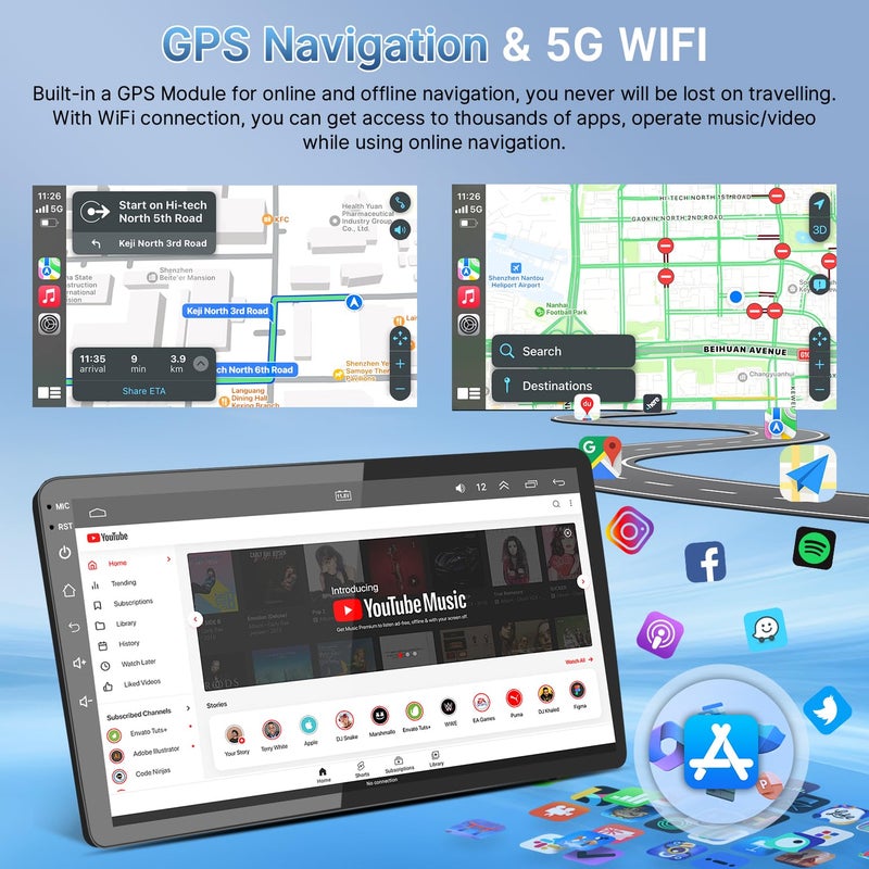 Leadfan Android 12 Car Radio for (JBL Version) Toyota Prius 2004 2005 2006 2007 2008 2009 Upgrade with Wireless Carplay/Android Auto, 9 Inch Screen GPS/Bluetooth/SWC/Backup Camera - Image 4