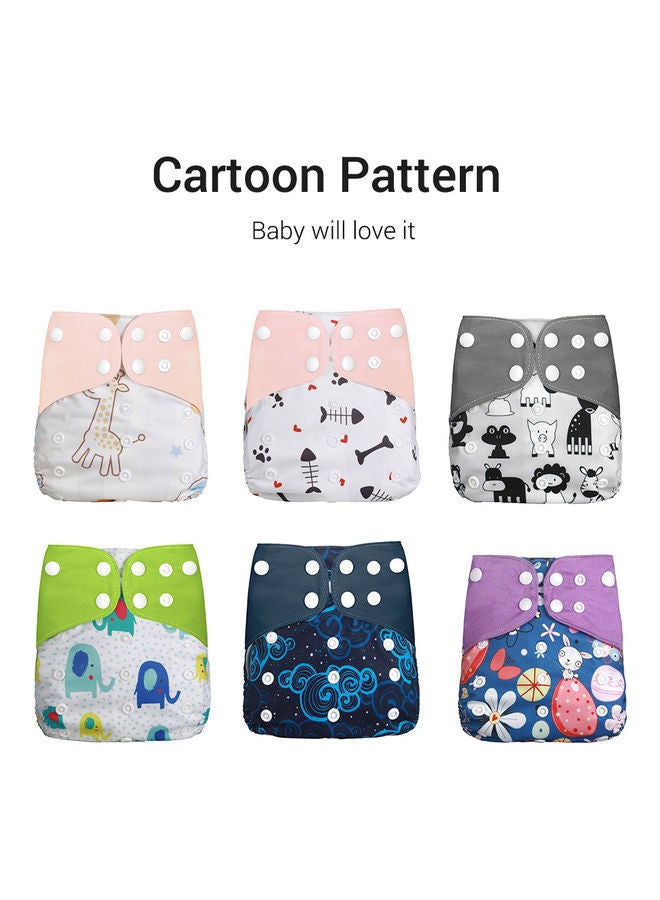 NIBEMINENT 6-Piece Washable Resuable Cloth Diaper Set - Image 2