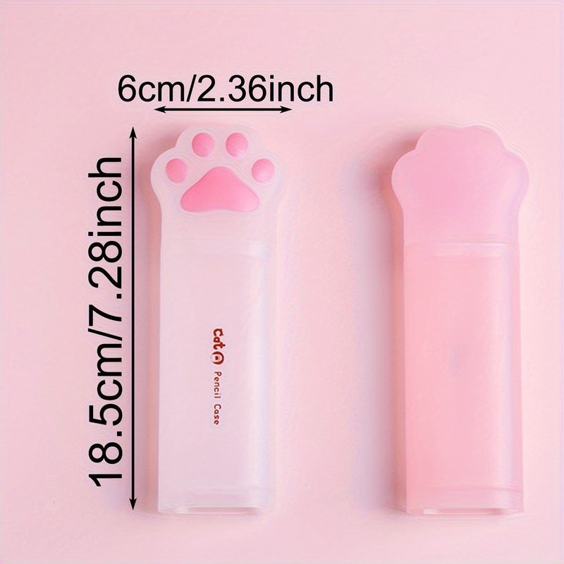 Large Capacity Blue Cat Claw Pencil Case PP Plastic Pen Holder Stand Storage Bag - Image 2
