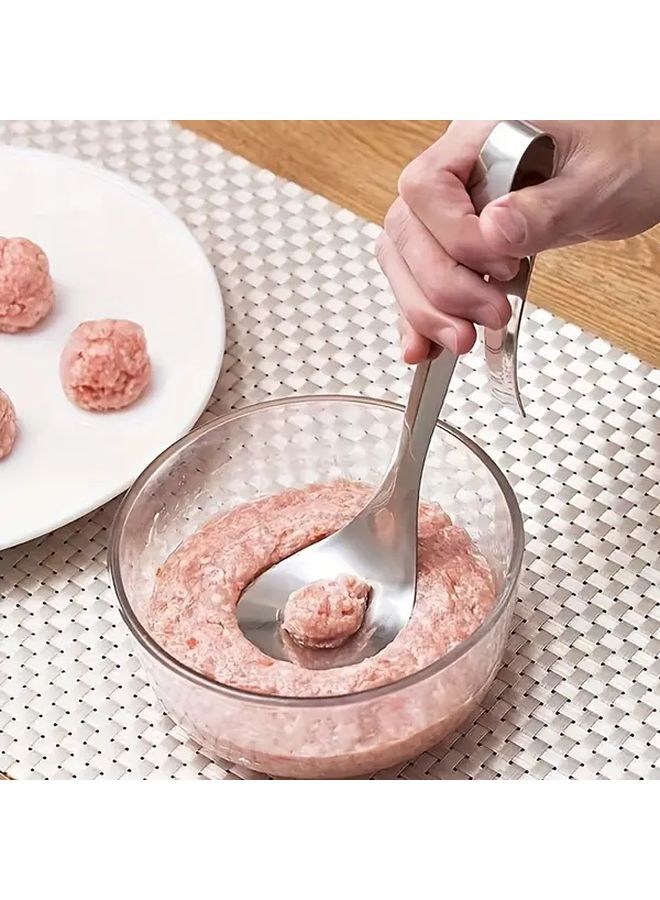 2 Pcs Stainless Steel Meatball Maker Spoon Set Non Stick Kitchen Tool Food Safe - Image 2