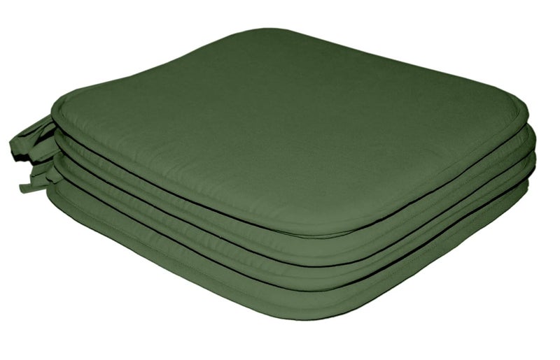 Lushomes Thin Foam Vineyard Green Chairpad with Cordinating Cord Piping Pack of 4 pcs Size 15x15 - Image 2