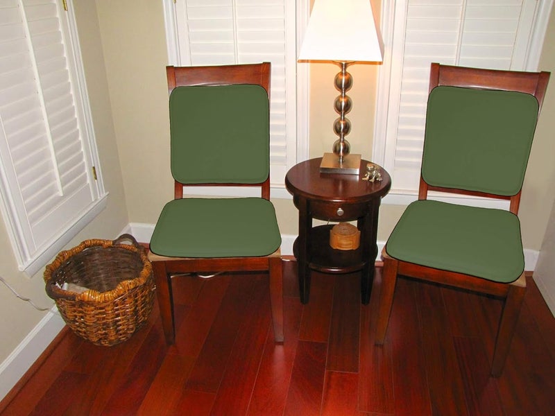Lushomes Thin Foam Vineyard Green Chairpad with Cordinating Cord Piping Pack of 4 pcs Size 15x15 - Image 1