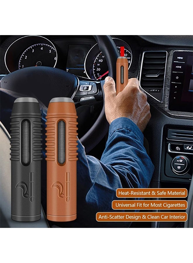 2PCS Handmade Silicone Portable Ashtray, Heat Resistant Windproof Unbreakable Easy Clean Ashtray with 5.2mm 6.8mm 7.8mm Cigarette Holders, Universal for Car Home Office Outdoor Bar - Image 4