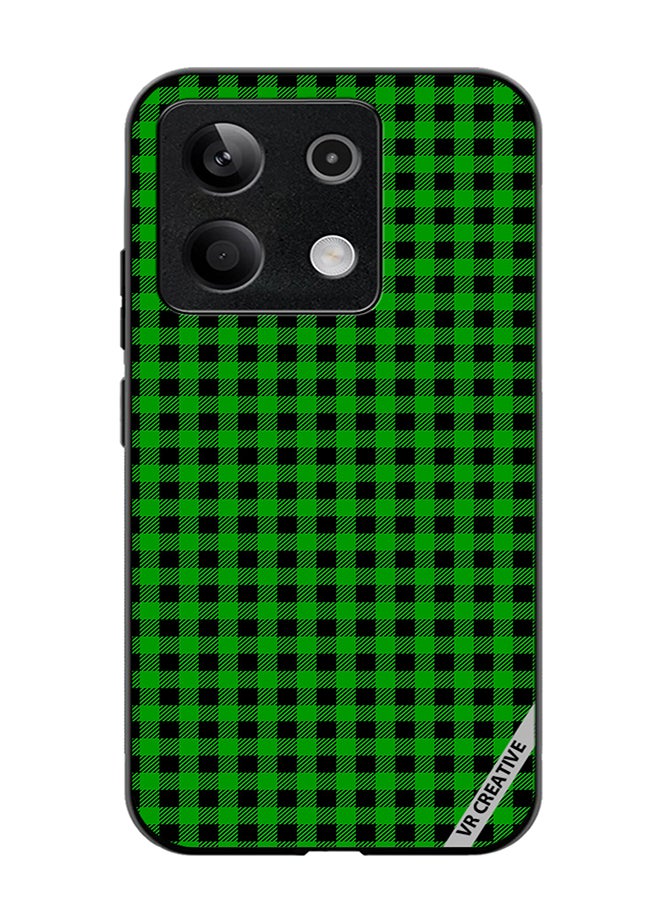 VR CREATIVE Protective Case Cover For Xiaomi Poco X6 Green And Black Buffalo Plaid Texture Checkered Seamless Pattern Design Multicolour - Image 1