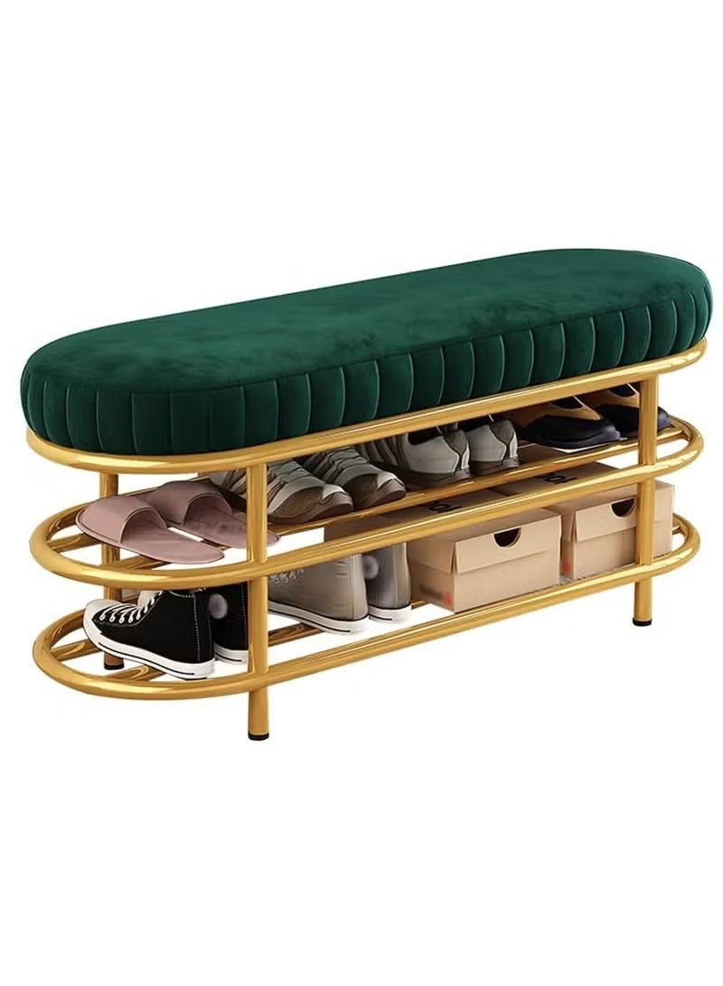 Generic Shoe Bench Metal Frame , 2-Tier Shoe Rack Upholstered Shoe Bench with Padded Seat for Entryway, Hallway, Living Room, Bedroom  - Image 2