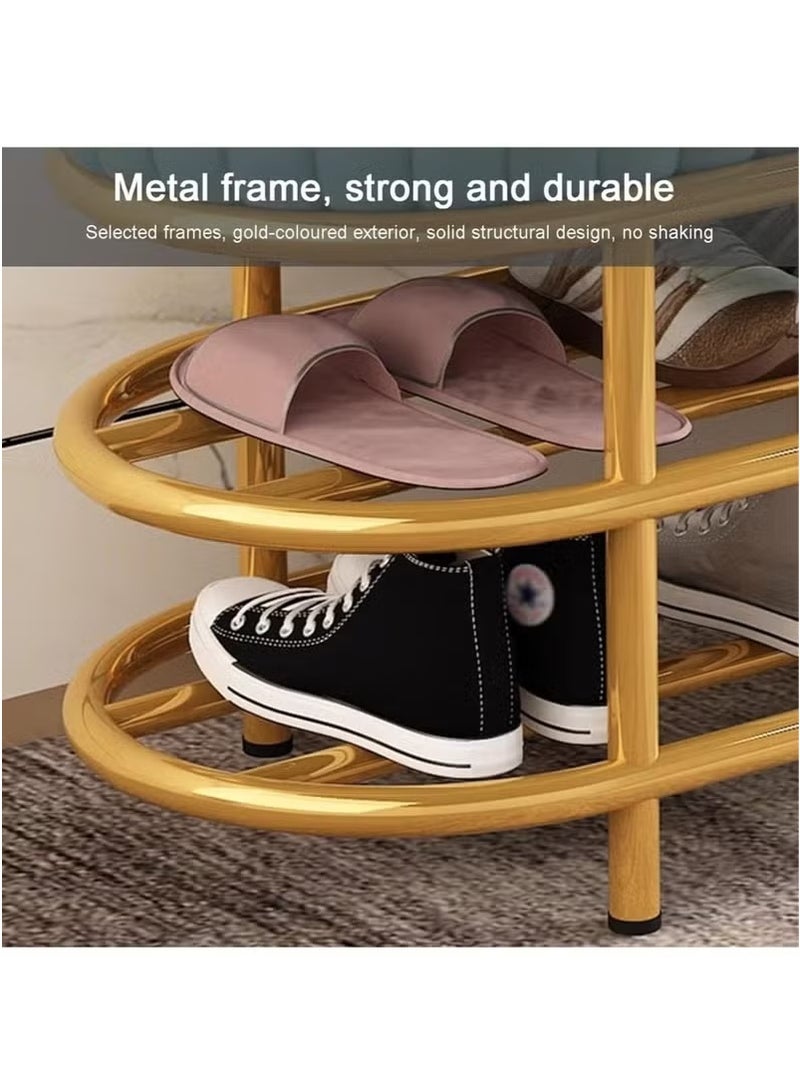 Generic Shoe Bench Metal Frame , 2-Tier Shoe Rack Upholstered Shoe Bench with Padded Seat for Entryway, Hallway, Living Room, Bedroom  - Image 3