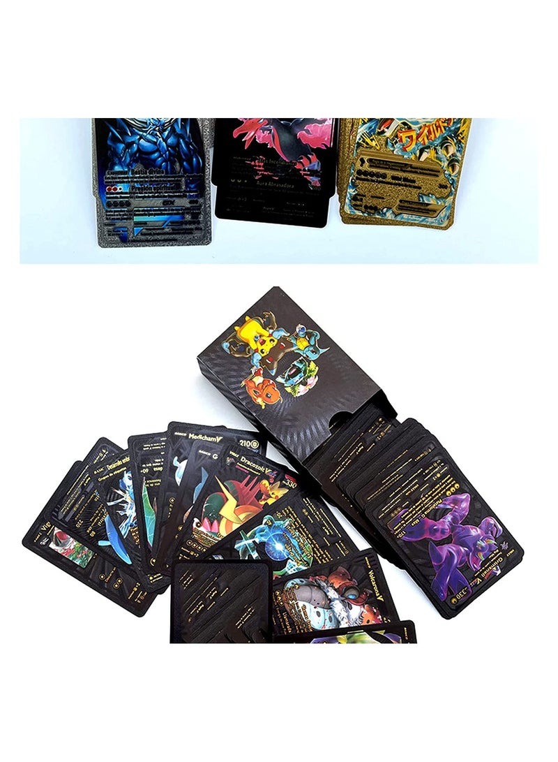Pokemon 55 PCS Assorted Cards Deck Box Set TCG Cards Rare Shiny Card Collection Cards (Black) - Image 4