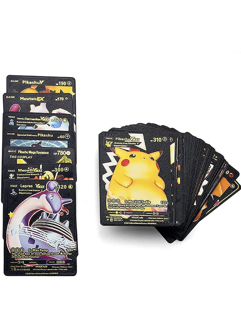 Pokemon 55 PCS Assorted Cards Deck Box Set TCG Cards Rare Shiny Card Collection Cards (Black) - Image 2