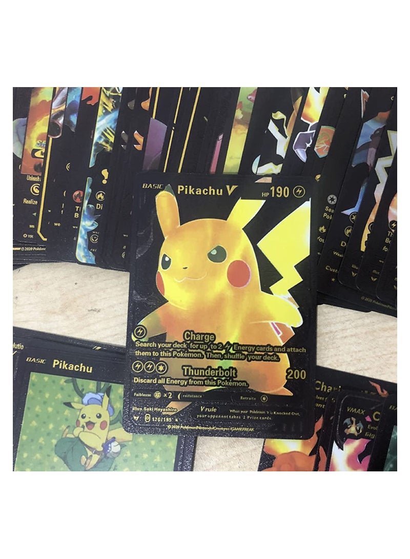 Pokemon 55 PCS Assorted Cards Deck Box Set TCG Cards Rare Shiny Card Collection Cards (Black) - Image 3