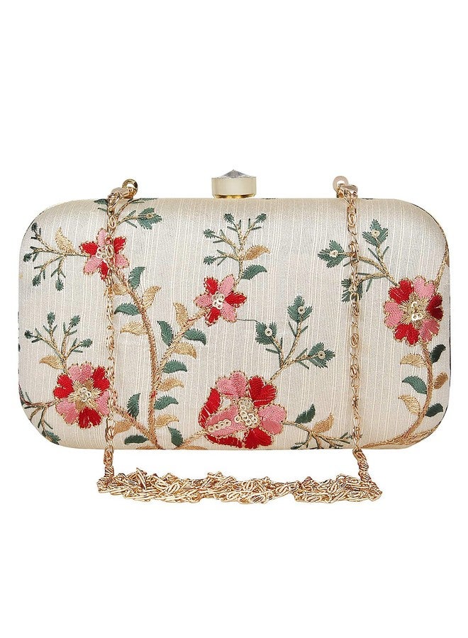 REGMESS Tulle Embroidered Faux Silk Clutch - Image 1