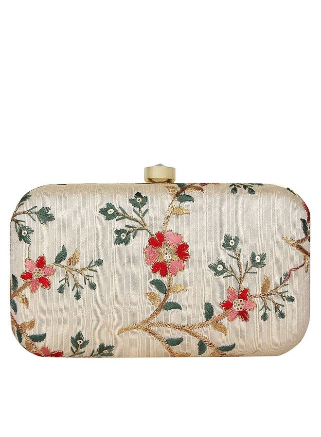 REGMESS Tulle Embroidered Faux Silk Clutch - Image 3