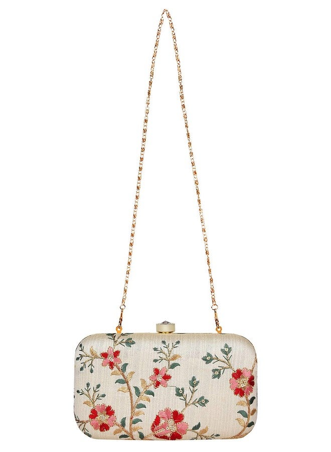 REGMESS Tulle Embroidered Faux Silk Clutch - Image 4