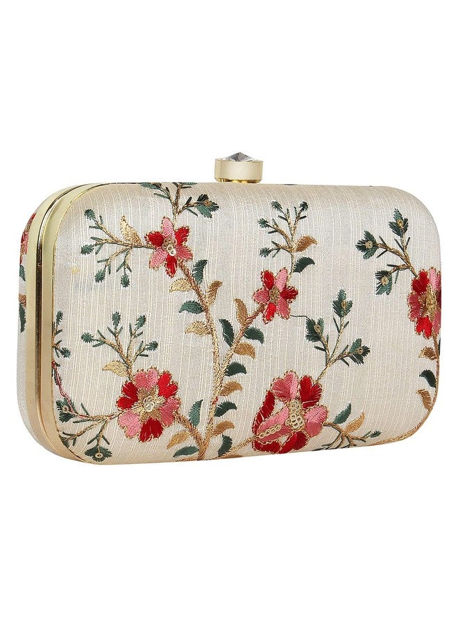 REGMESS Tulle Embroidered Faux Silk Clutch - Image 2