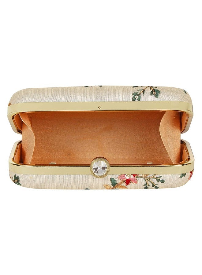 REGMESS Tulle Embroidered Faux Silk Clutch - Image 5