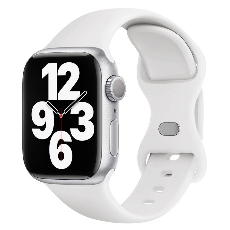 erorex For Apple Watch Series 10 46Mm Butterfly Buckle Silicone Watch Band With 3D Curved Film(White) - Image 2