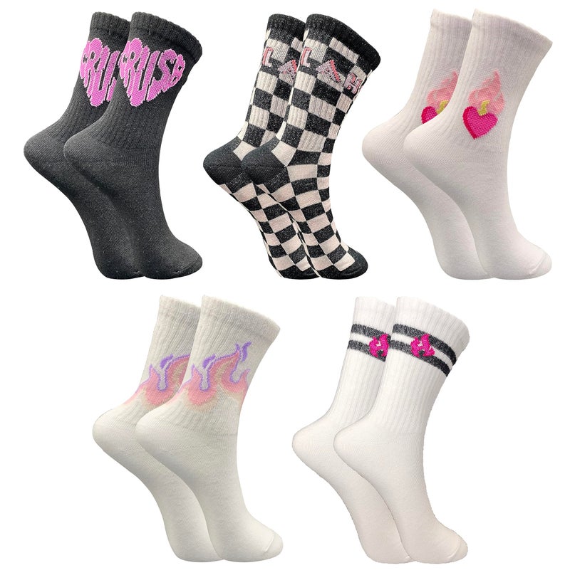 TRAZO Cotton Blend Women's Calf Length Knitted Multicolor, Multi-Purpose Socks|Socks For Women (Multicolor-8) - Image 1