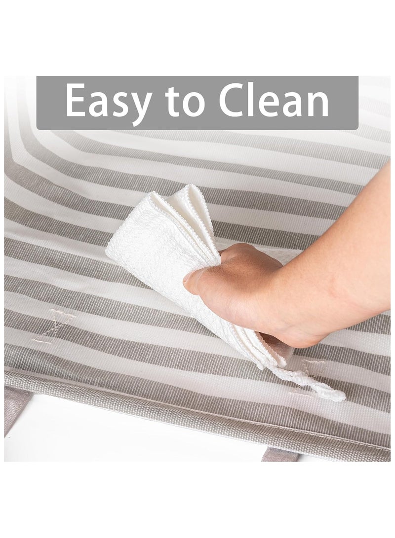 2 Pack Large Laundry Basket,Waterproof Freestanding Laundry Hamper,Collapsible Clothes Basket with Easy Carry Handles in Laundry Room Bathroom Bedroom Dorm,Grey,75L - Image 4