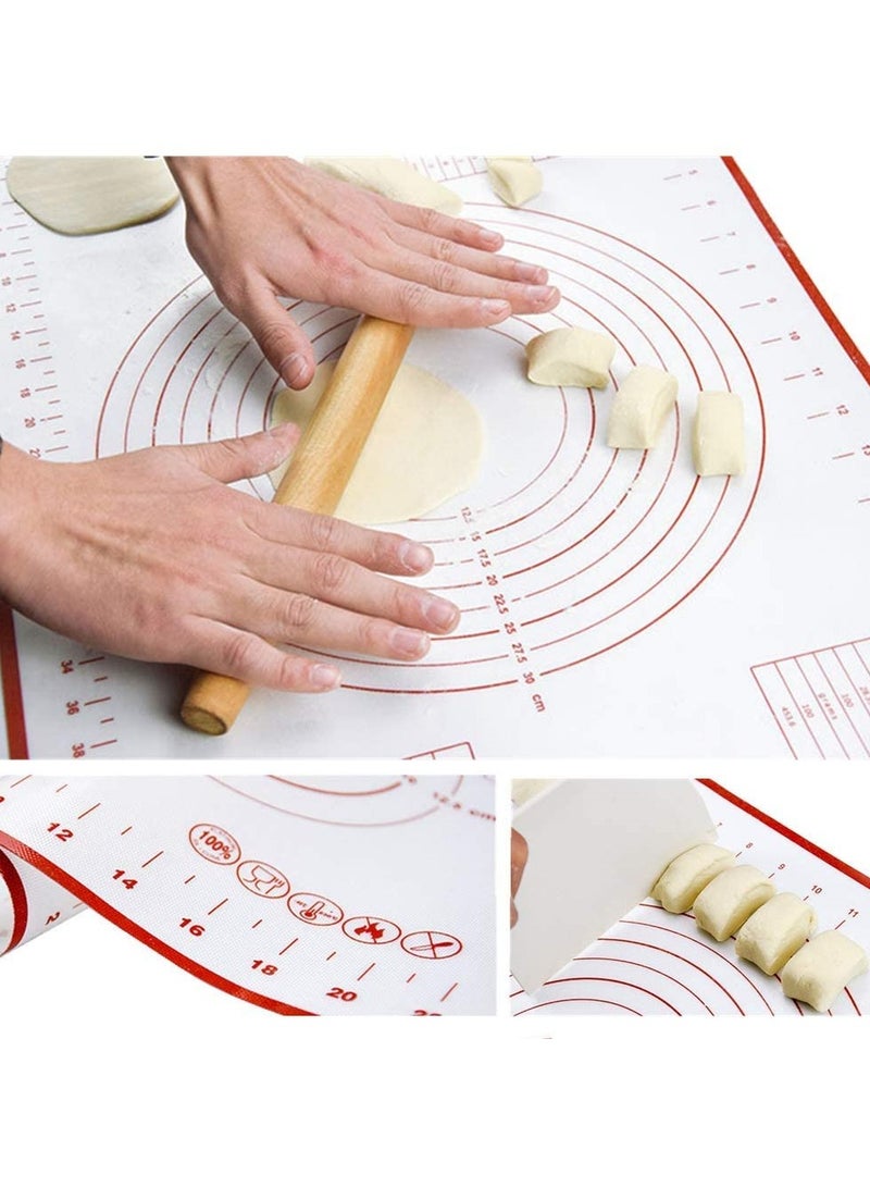 Silicone Kneading Pad Double Scale Non-stick Surface Dough Pad Kitchen Cooking(40X60cm - Image 3