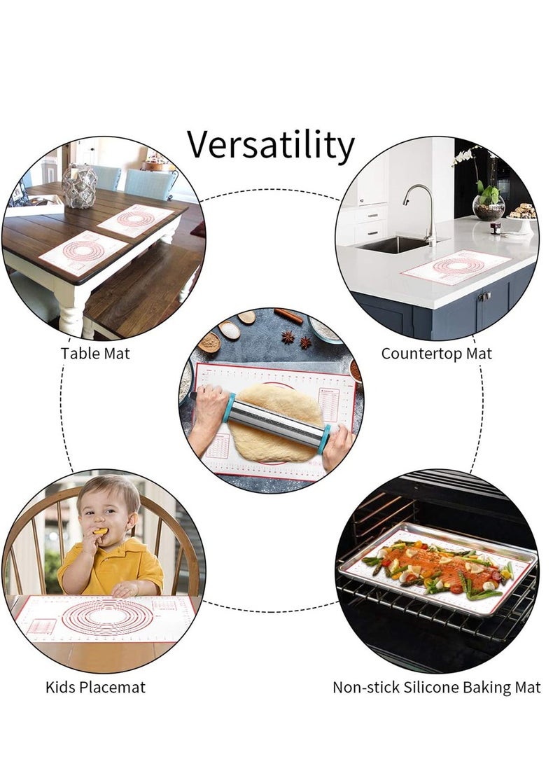 Silicone Kneading Pad Double Scale Non-stick Surface Dough Pad Kitchen Cooking(40X60cm - Image 2